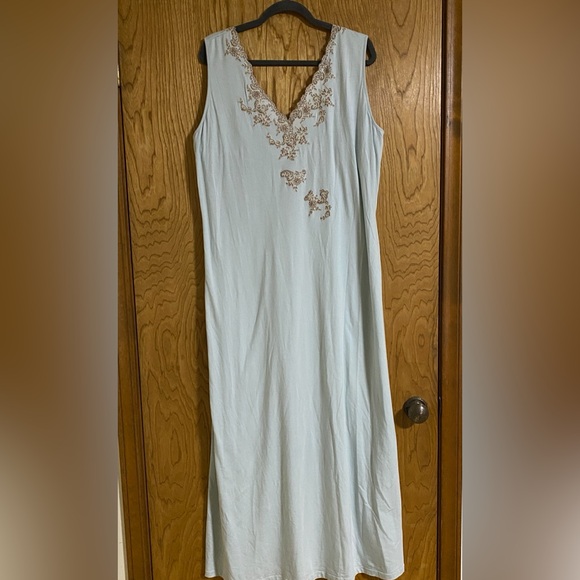 Soft Surroundings Slip Dress Long Nightgown XL Lace Maxi Sleeveless - Picture 1 of 10